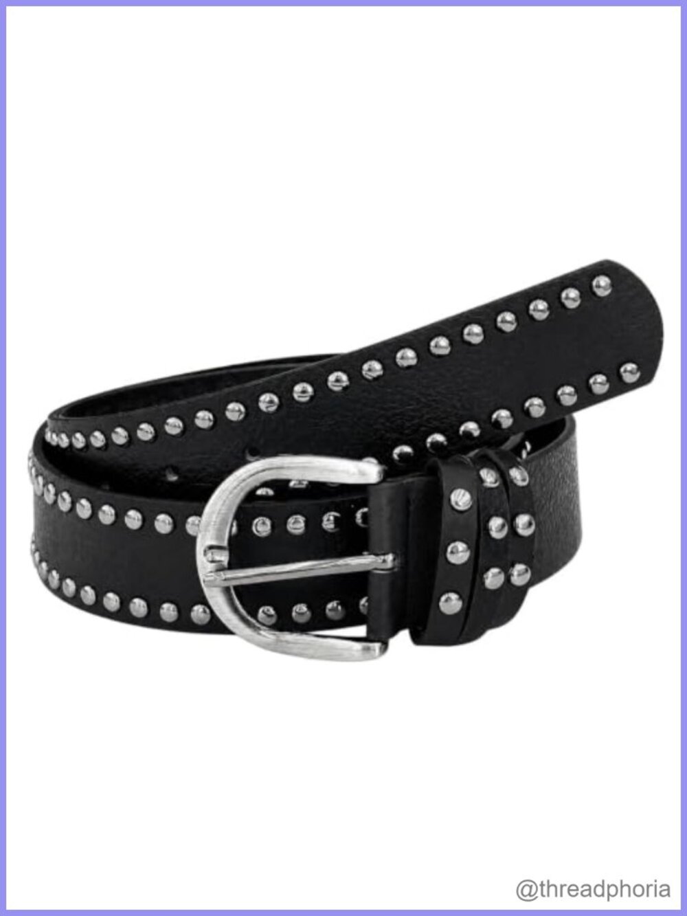 PU Leather Western Cowboy Belt Adjustable Studded Embossed Metal Buckle